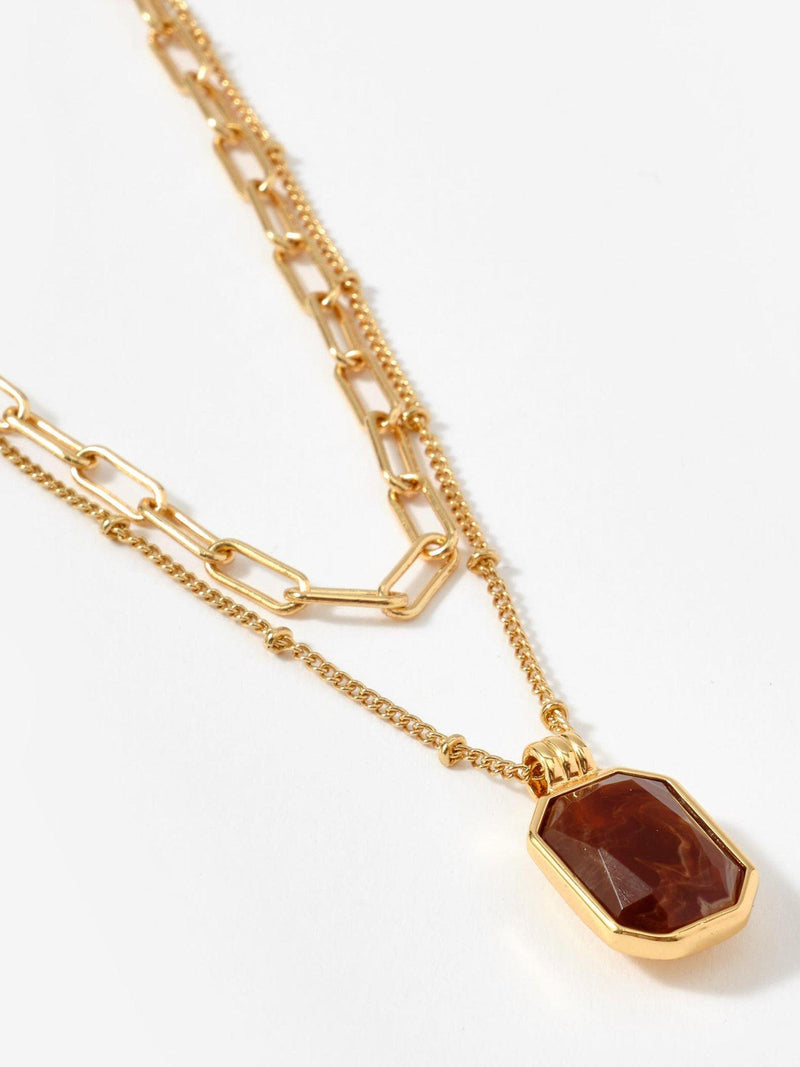 Mint Velvet gold layered resin necklace (British brand)