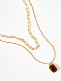 Mint Velvet gold layered resin necklace (British brand)