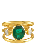 Shyla Gigi crystal cocktail ring 22ct gold plating, imported from the UK