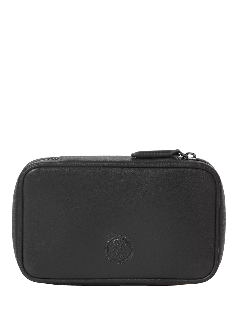 OSPREY LONDON Compass Leather Travel Manager Black, UK version