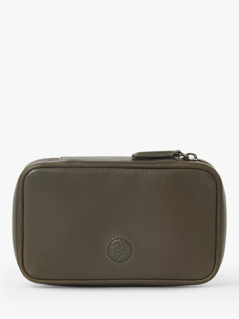 OSPREY LONDON Compass Leather Travel Manager Black, UK version