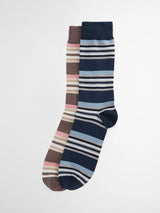 John Lewis Barbour Summer Stripe Ankle Socks Pink/Navy Pack of 2- Buy online at McGrocer