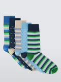 John Lewis organic cotton stripe and spot socks pack of 5 (British brand)