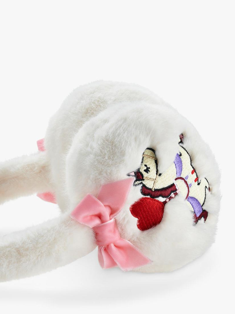 Stych kids faux fur unicorn ear muffs white - British product
