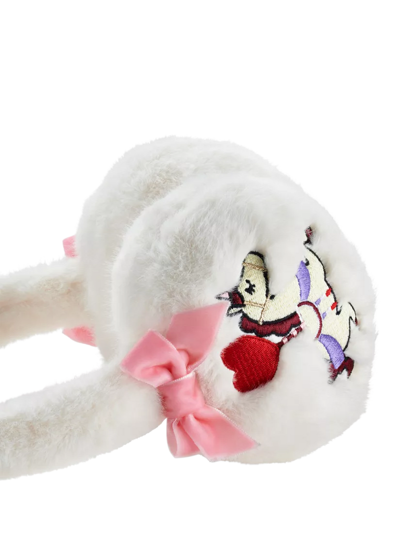 Stych kids faux fur unicorn ear muffs white - British product