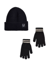 John Lewis Small Stuff Kids' Knitted Beanie Hat and Gloves Set, Black- Buy online at McGrocer