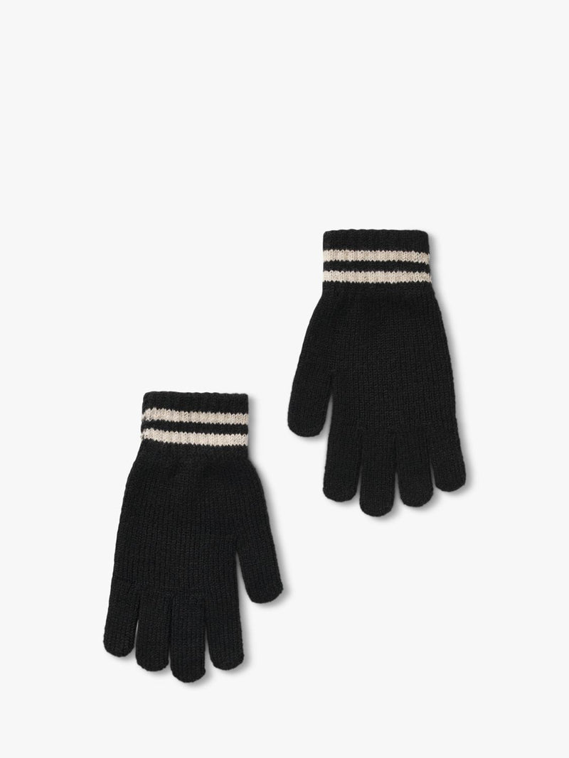 Small Stuff beanie hat gloves set black (British brand)