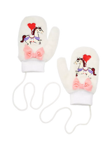 John Lewis Stych Kids Faux Fur Unicorn Mittens White- Buy online at McGrocer