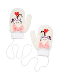 Stych kids' faux fur unicorn mittens white - British product
