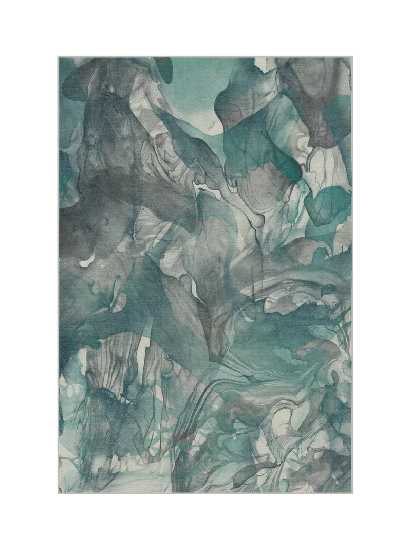 Ruggable Aurora rug Teal Grey 90x60cm, imported from the UK