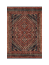 John Lewis Ruggable Kaden Rug Amber Red Geometric Washable Rug 90x60cm- Buy online at McGrocer
