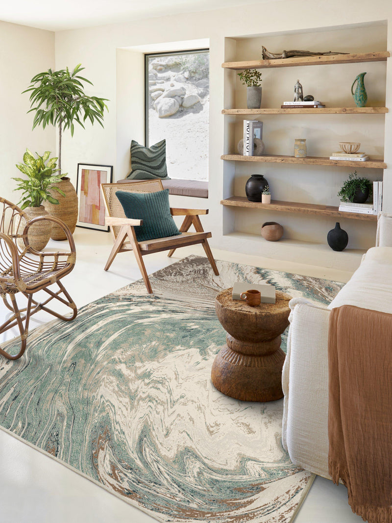 Ruggable rug Natural/Sage 90x60cm (British brand)