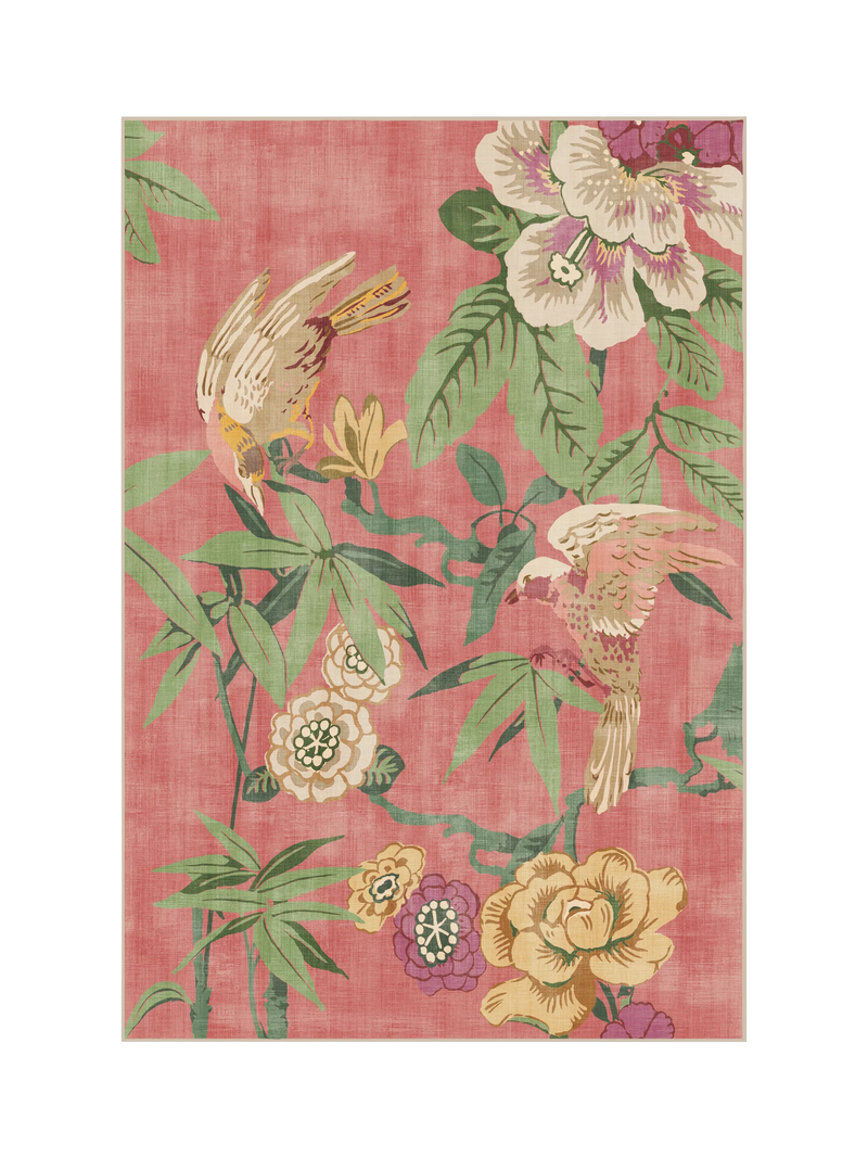 Ruggable Sanderson Bamboo & Bird Rectangular Machine-Washable Rug, 275 x 185 cm