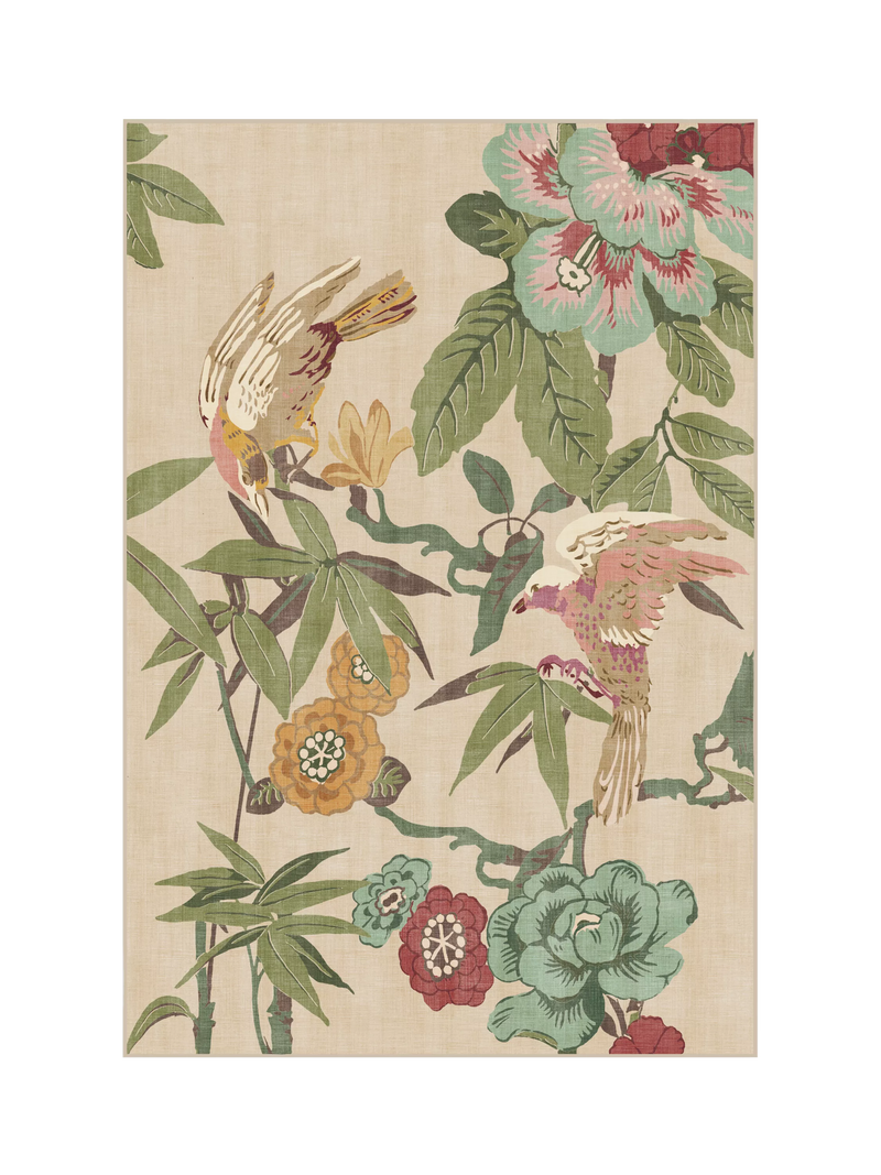 Ruggable Sanderson Bamboo & Bird Rectangular Machine-Washable Rug, 275 x 185 cm