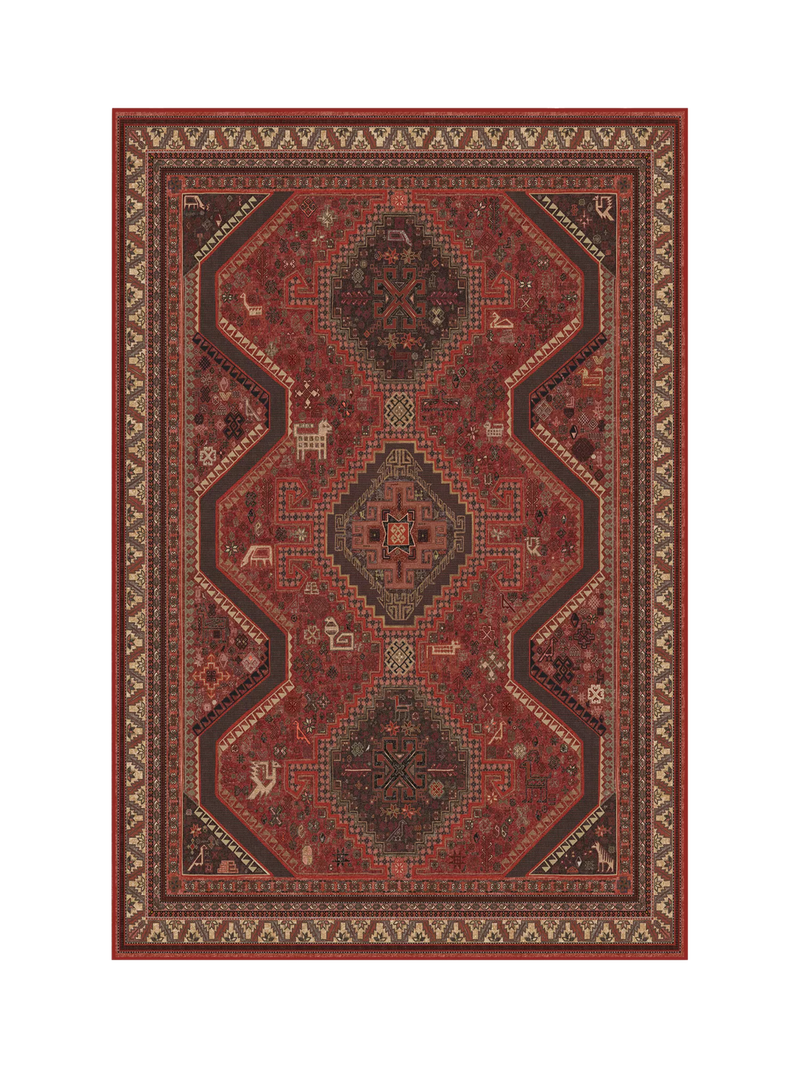 Ruggable Zareen rug Scarlet Red 90x60cm - British product