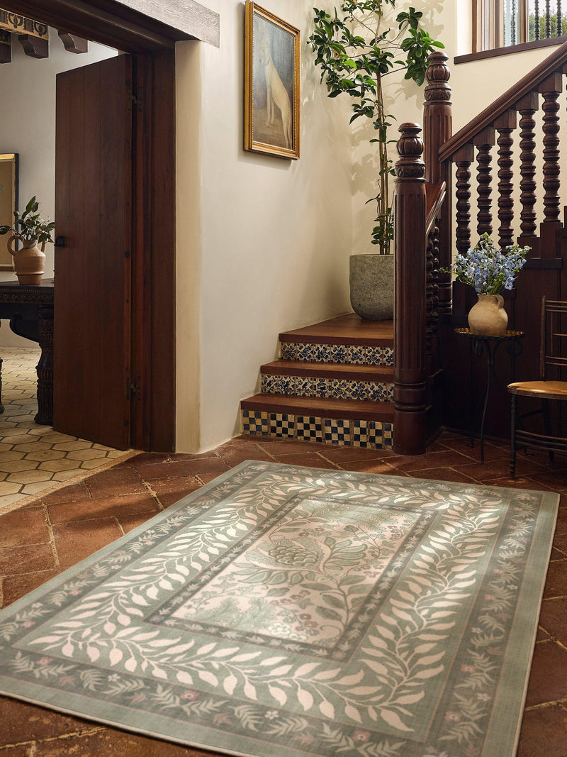 Ruggable Provence rug in sage, 90x60cm, imported from the UK