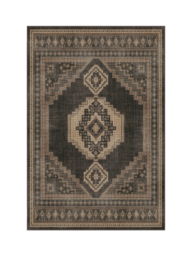 Ruggable Rayne Rug, Charcoal/Tan, L90 x W60cm