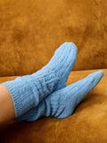 Brora super-soft cashmere cable knit bed socks (British brand)