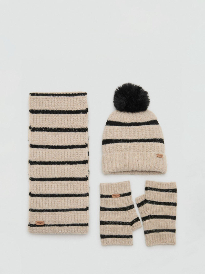 Mango kids striped scarf light brown - British product
