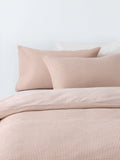 John Lewis Aurelia Pure Cotton Waffle Single Duvet Cover Set, Rose