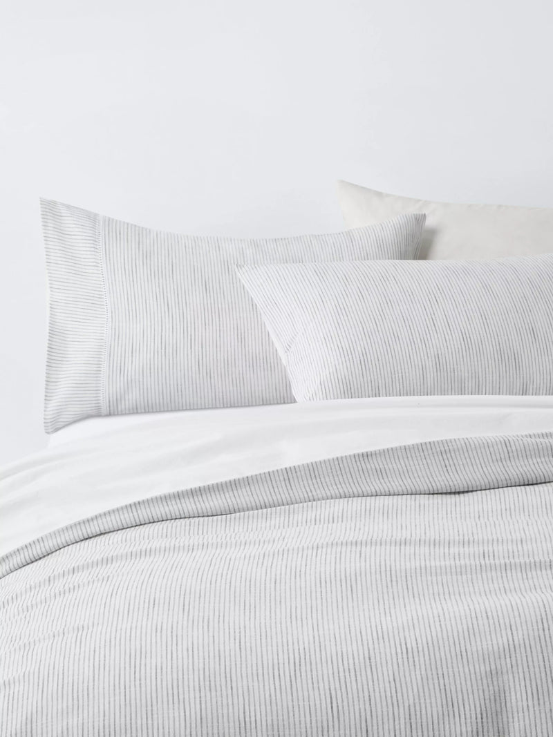 John Lewis Blakeney double duvet cover set washed cotton weave - British product