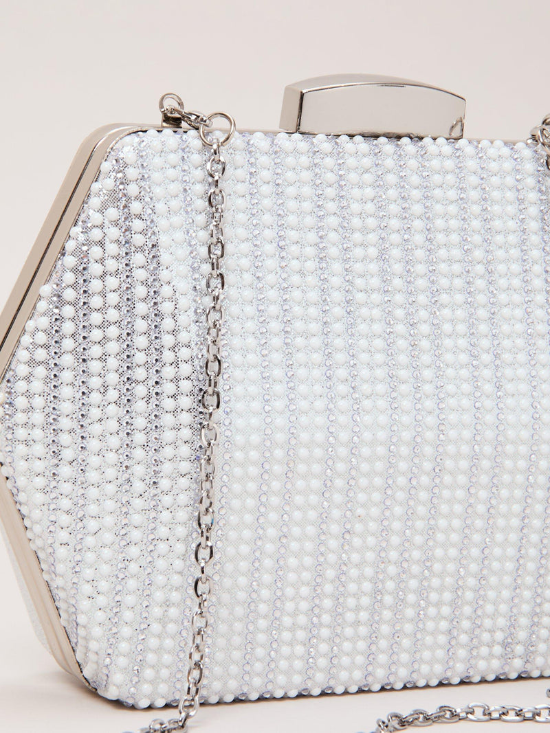 Phase Eight sparkle silver clutch bag (British brand)