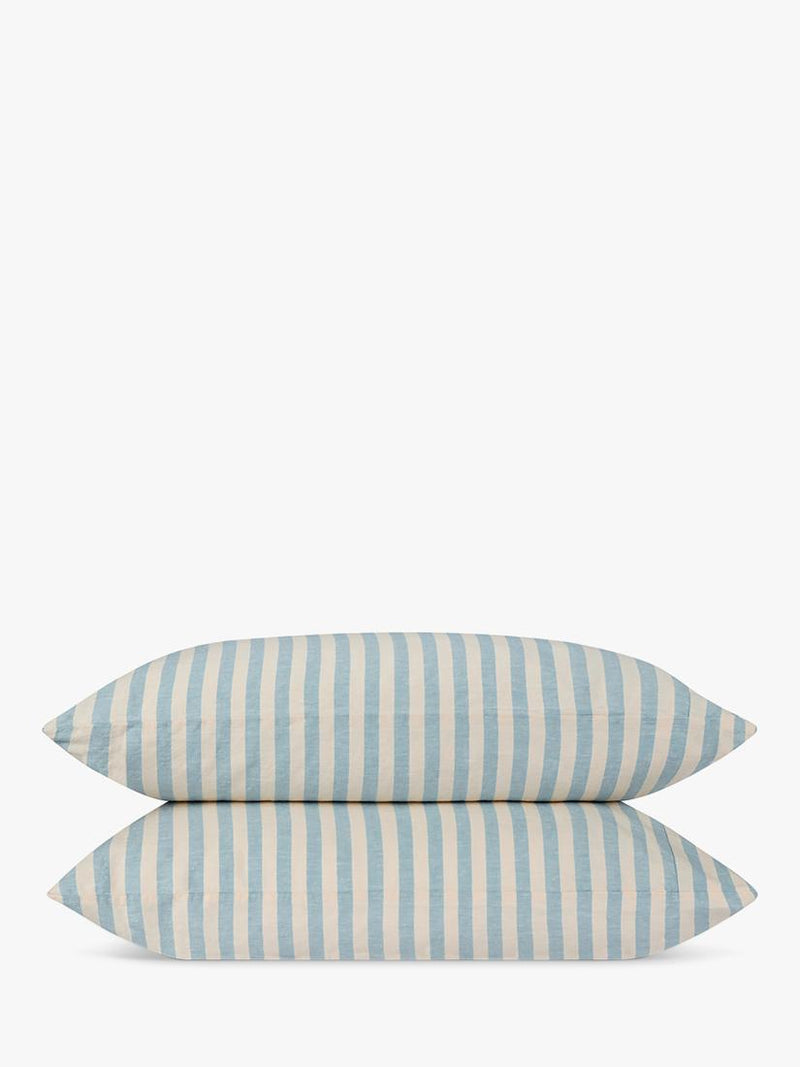 Piglet in Bed Coastal Blue stripe duvet cover, imported from the UK