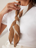 Mint Velvet square scarf cream tan stripe 70x70cm - British product