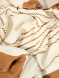 Mint Velvet square scarf cream tan stripe 70x70cm - British product