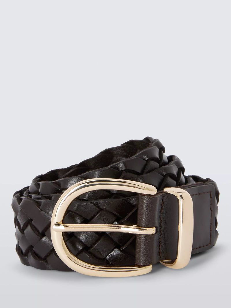 John Lewis woven leather belt chocolate, UK version