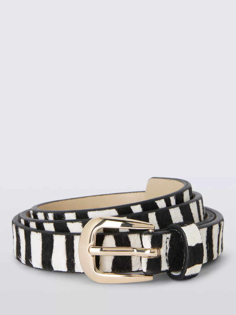 John Lewis zebra print slim leather belt, UK version