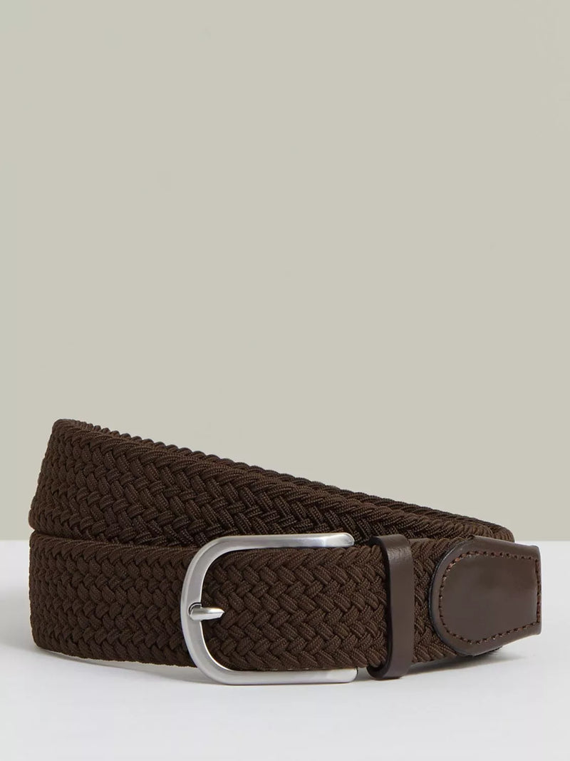 Reiss Elmont woven belt with leather trims - British product