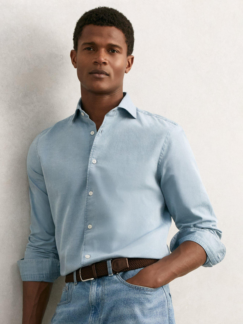 Reiss Elmont woven belt with leather trims - British product