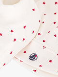 Petit Bateau baby hat and booties set with heart print - British product