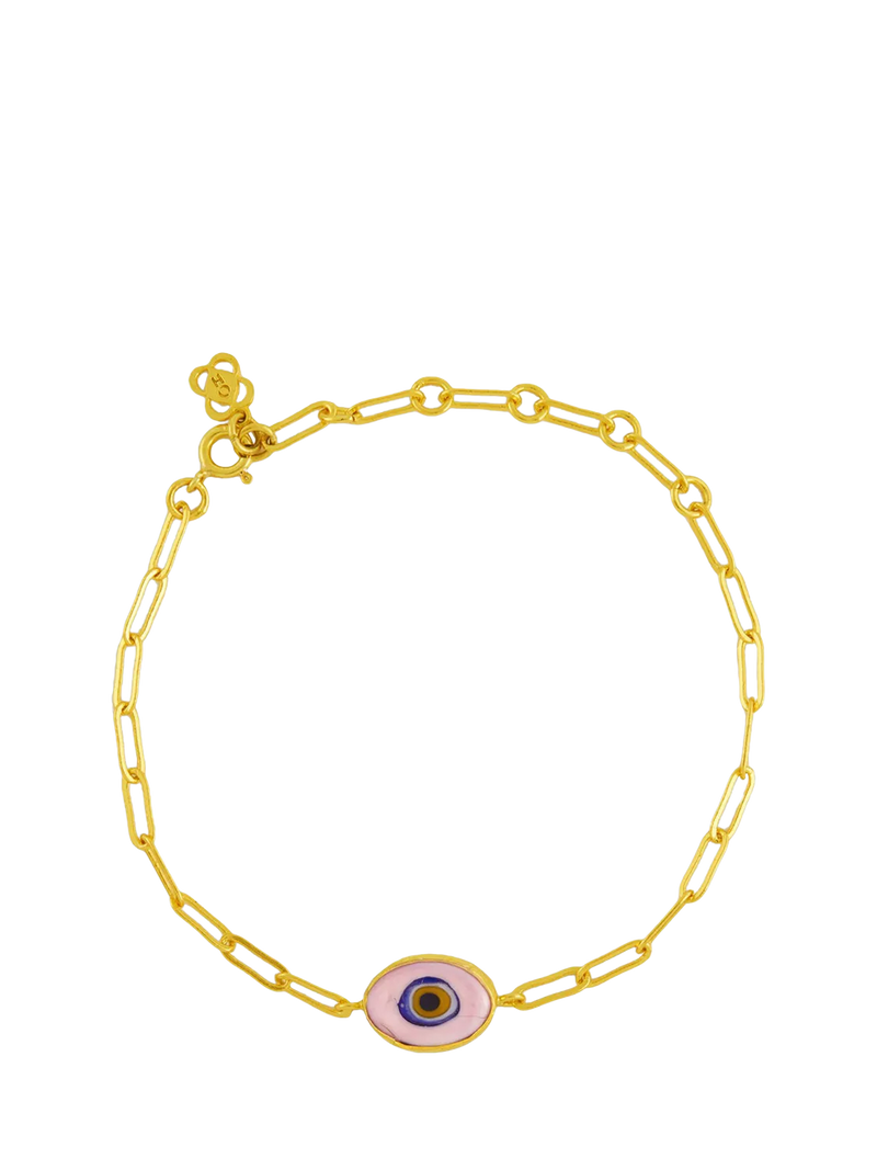 Ottoman Hands pink evil eye bracelet, imported from the UK