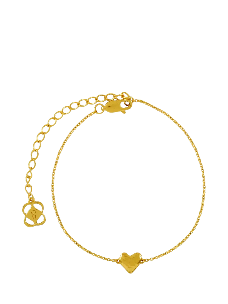 Ottoman Hands gold heart charm bracelet (British brand)