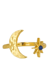 John Lewis Ottoman Hands Lapis Moon and Star Ring, Gold, One Size- Buy online at McGrocer
