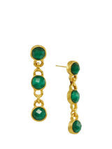 John Lewis Ottoman Hands Ela Emerald Drop Earrings, Gold- Buy online at McGrocer