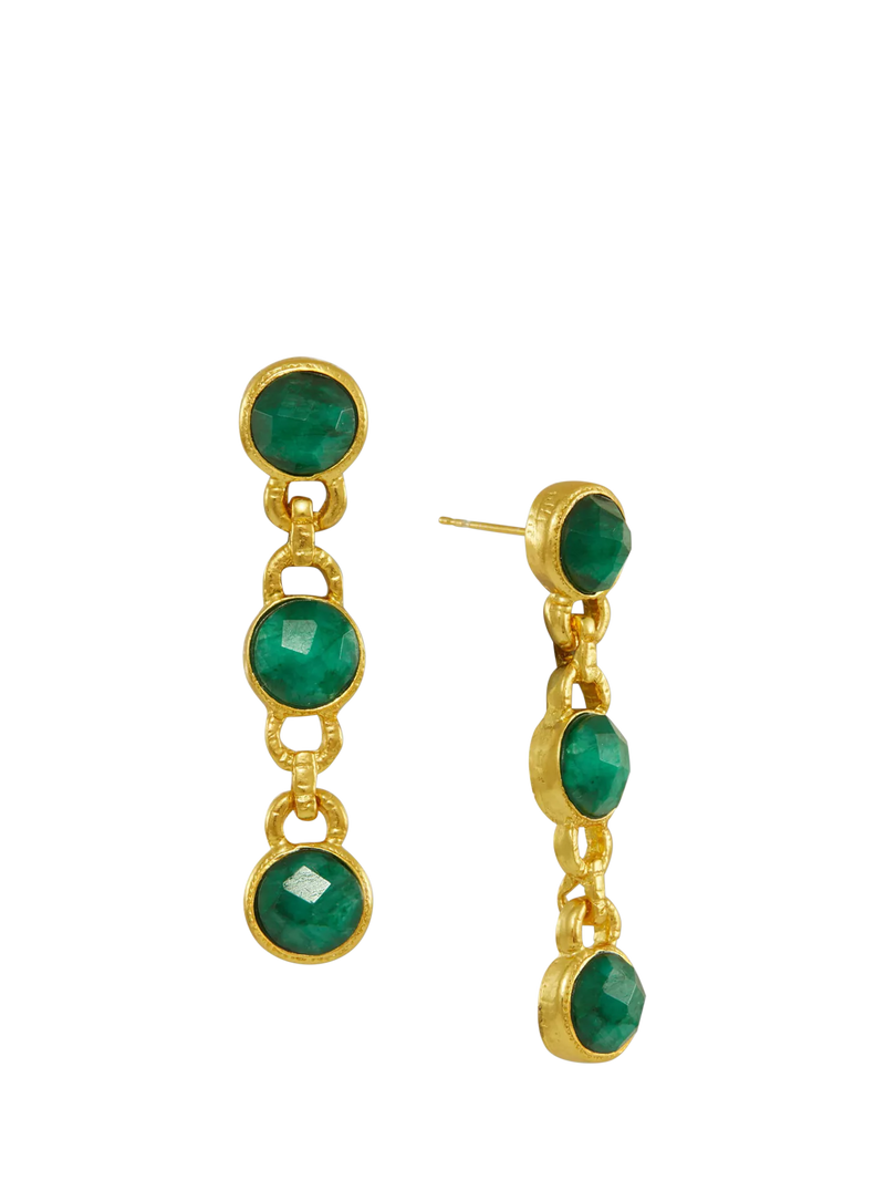 Ottoman Hands Ela Emerald drop earrings - British product