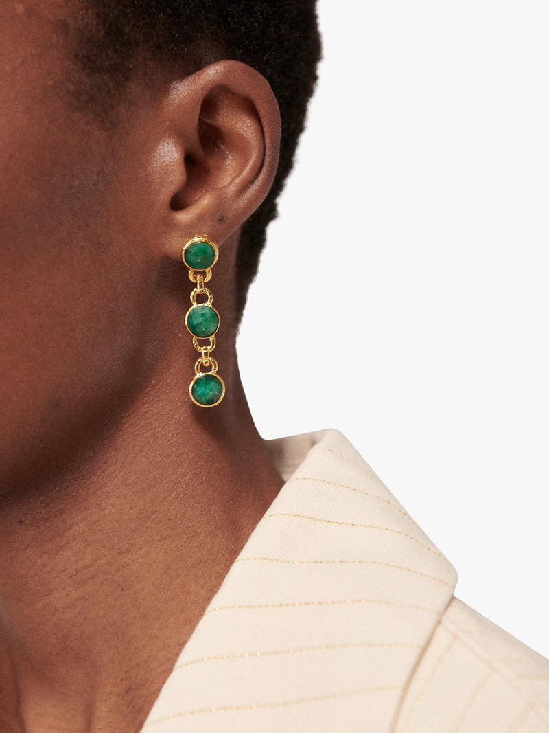 Ottoman Hands Ela Emerald drop earrings - British product