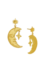 John Lewis Ottoman Hands Crescent Moon Gold Earrings- Buy online at McGrocer