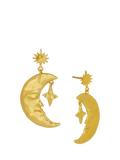 Ottoman Hands gold crescent moon drop earrings, imported from the UK