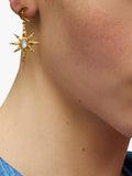 Ottoman Hands moonstone star drop earrings gold, UK version