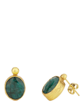 Ottoman Hands Siena emerald stud earrings in gold 1.5cm - British product