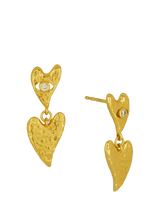John Lewis Ottoman Hands Evil Eye Heart Earrings Gold- Buy online at McGrocer