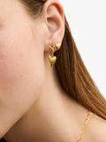 Ottoman Hands evil eye heart earrings in 18ct gold plated sterling silver - British product