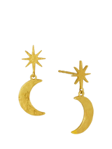 John Lewis Ottoman Hands Moon and Star Earrings Gold- Buy online at McGrocer