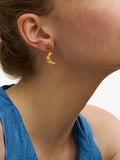 Ottoman Hands gold moon star drop earrings 28mm (British brand)