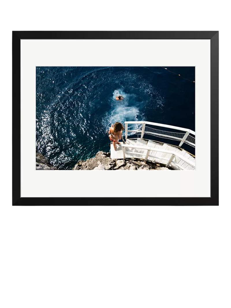 Sonic Editions Capri Diving framed print, imported from the UK