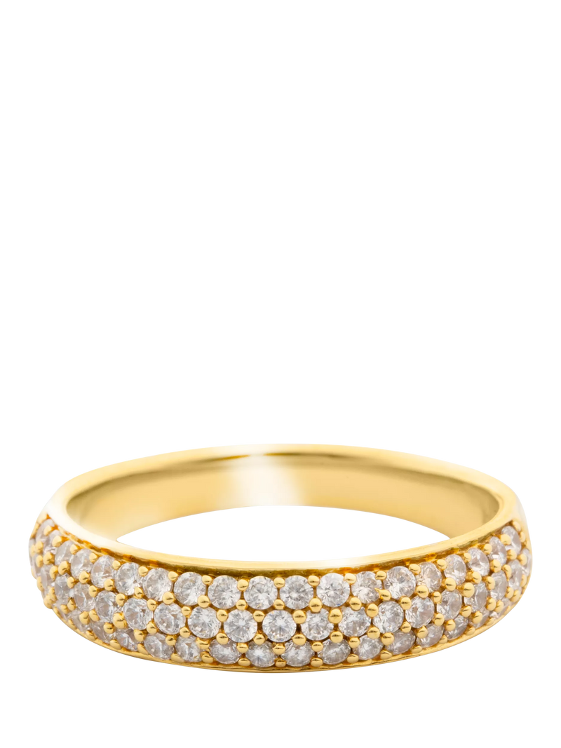 LARNAUTI lab grown diamond pave ring 0.50ct vermeil gold - British product